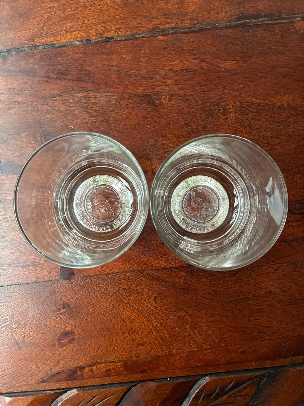 Beautiful Vintage Wild Turkey Bourbon Rocks Glasses x2